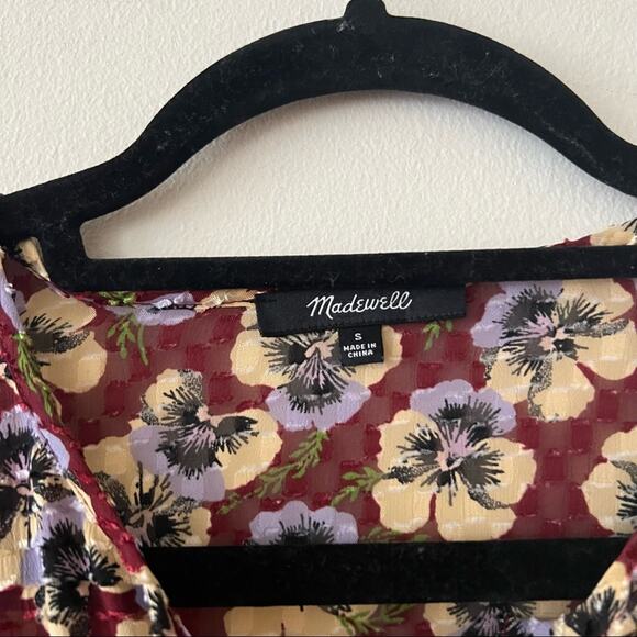 Madewell Drawstring Ruffle-Hem Top in Viola Floral - Picture 10 of 12